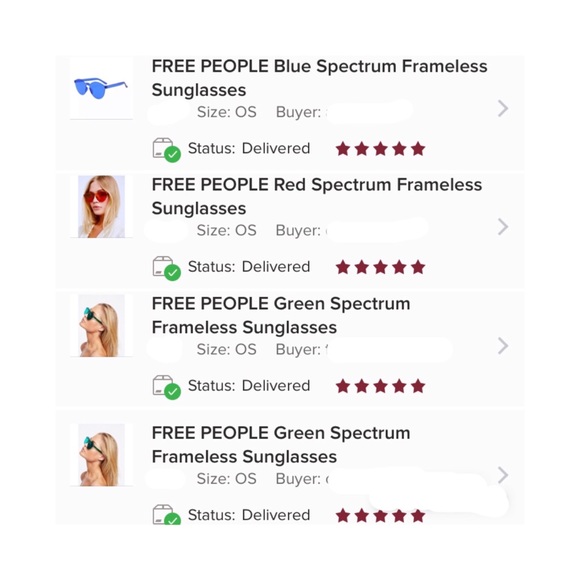 FREE PEOPLE Green Spectrum Frameless Sunglasses - Picture 6 of 7